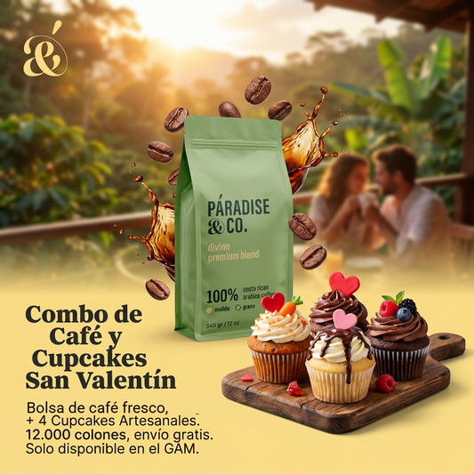 Combo Café y Cupcakes San Valentin