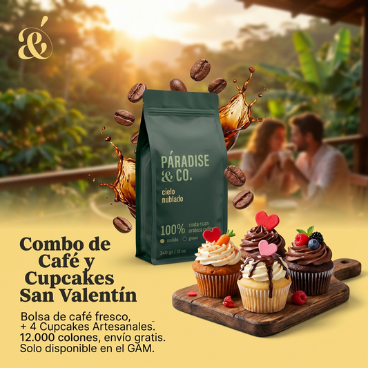 Combo Café y Cupcakes San Valentin